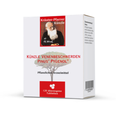 Weiss-rote Verpackung der Pinus Pygenol Tabletten des Kräuter-Pfarrer Künzle.